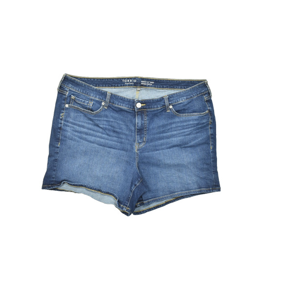 Torrid Women's Plus Size 22 Perfect 3.5" Vintage Stretch Denim Shorts Zip - Picture 1 of 8